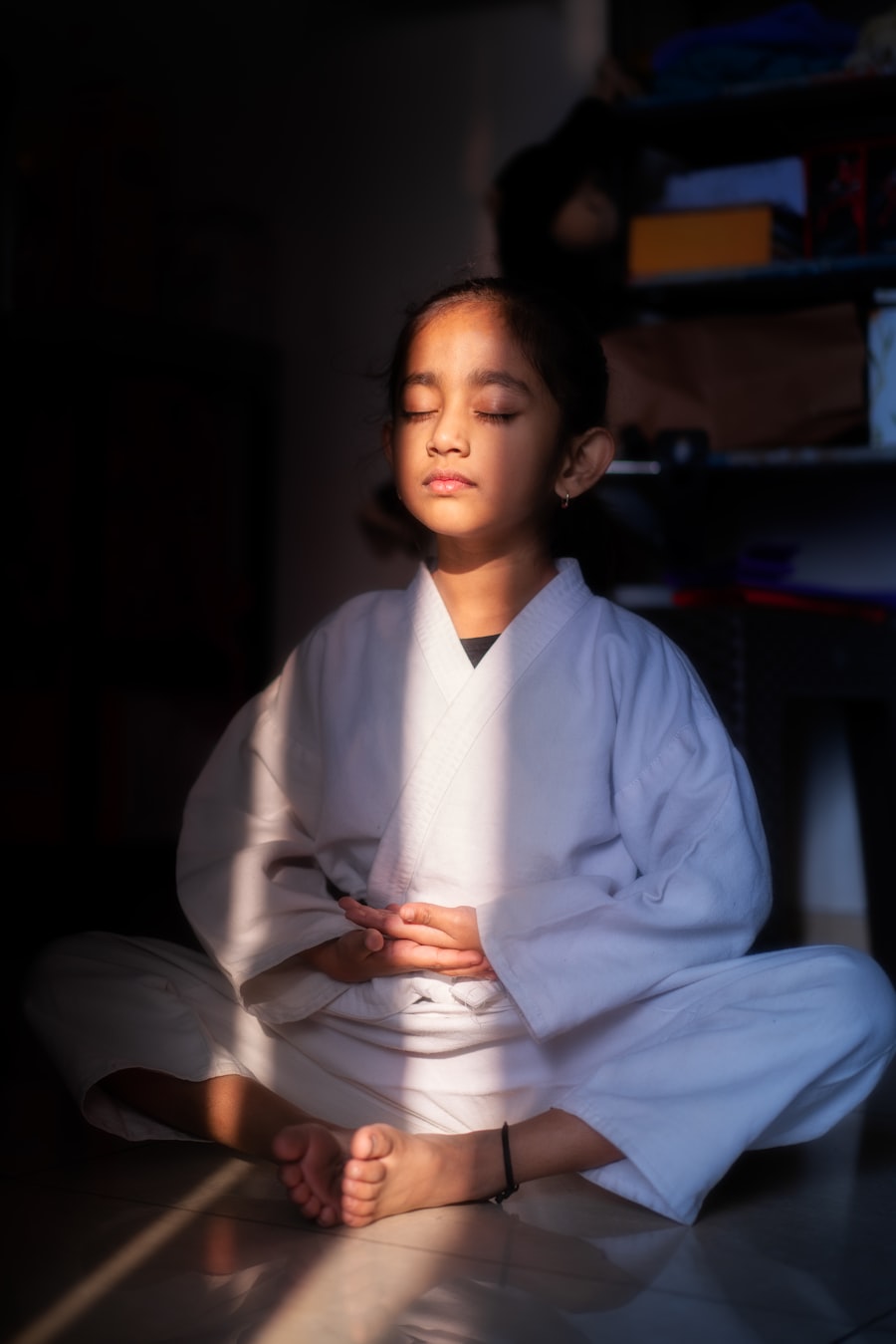 Child meditating