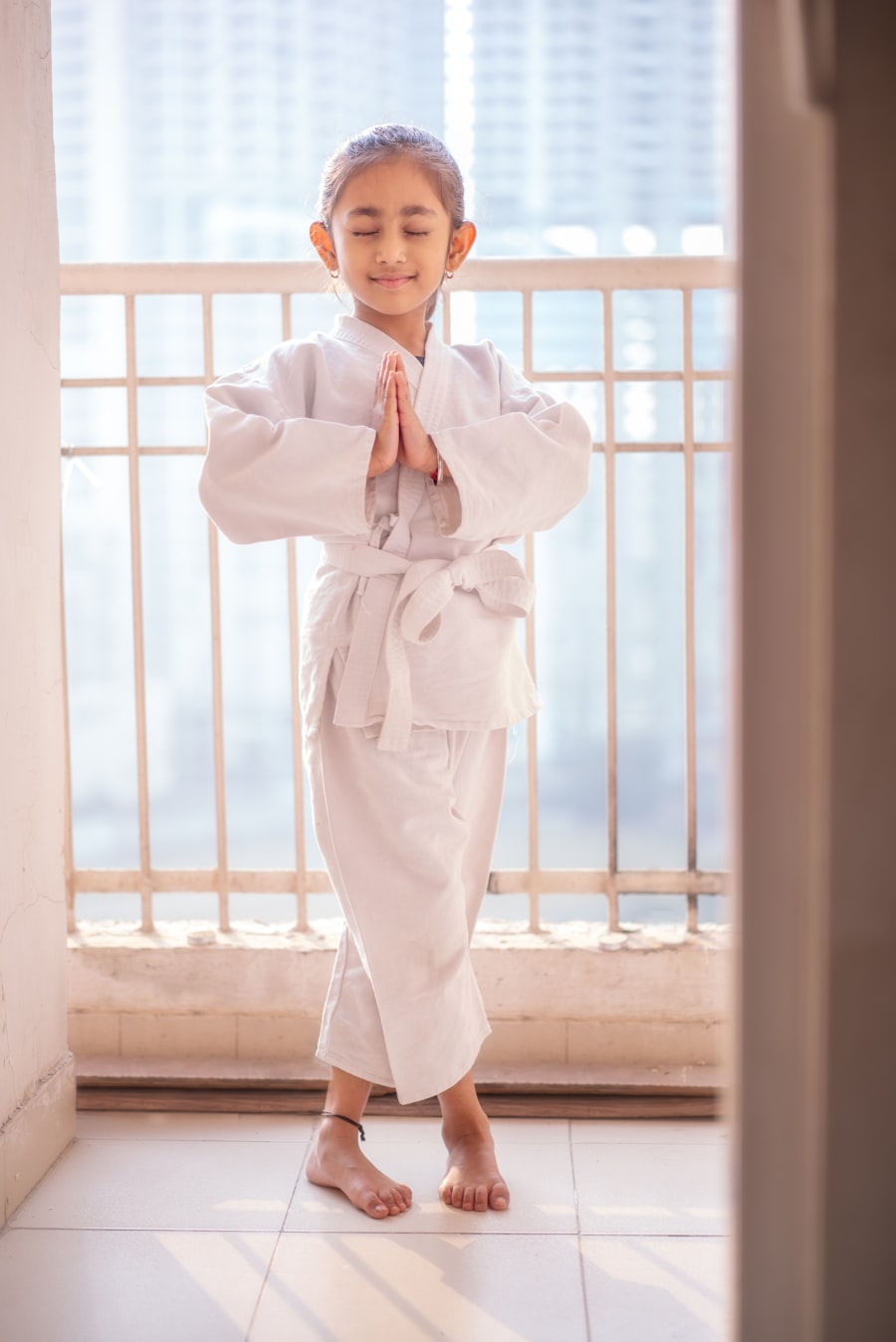Child in prayer pose